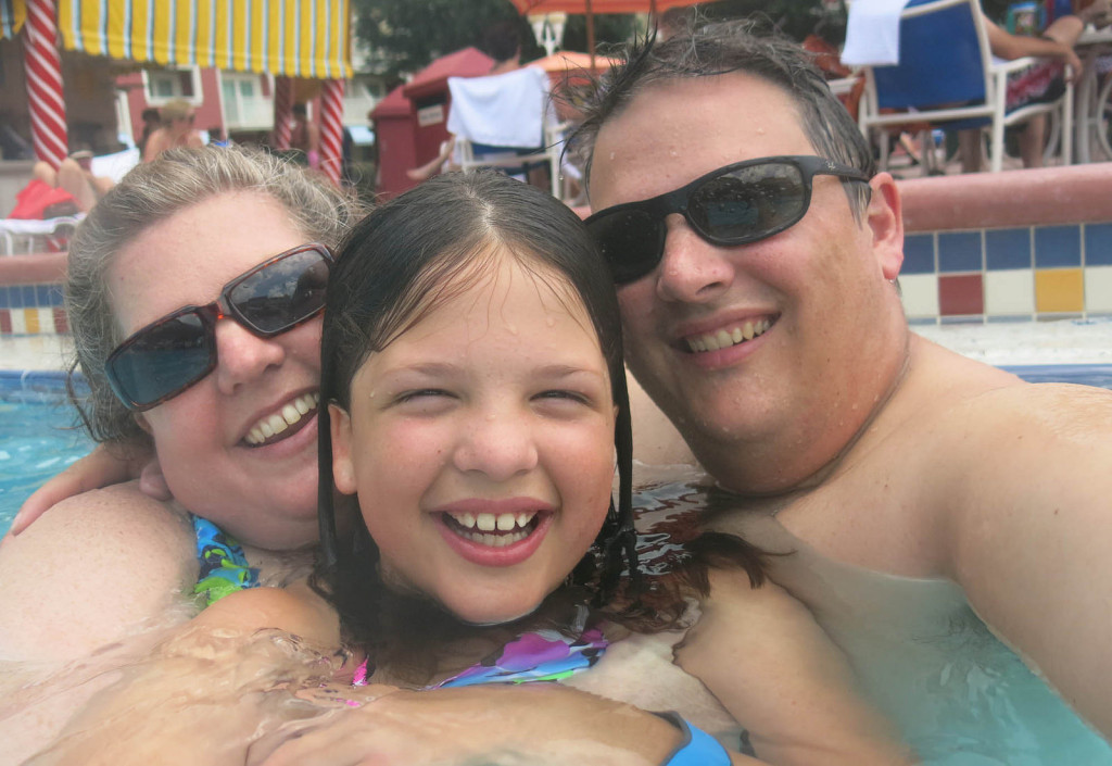 Family selfie in the Boardwalk pool